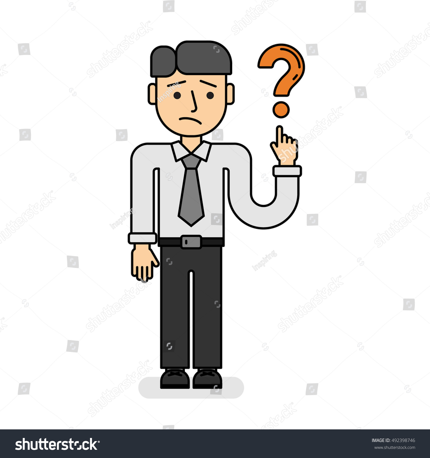 Businessman Question Mark Isolated Cartoon Man Stock Vector (Royalty ...