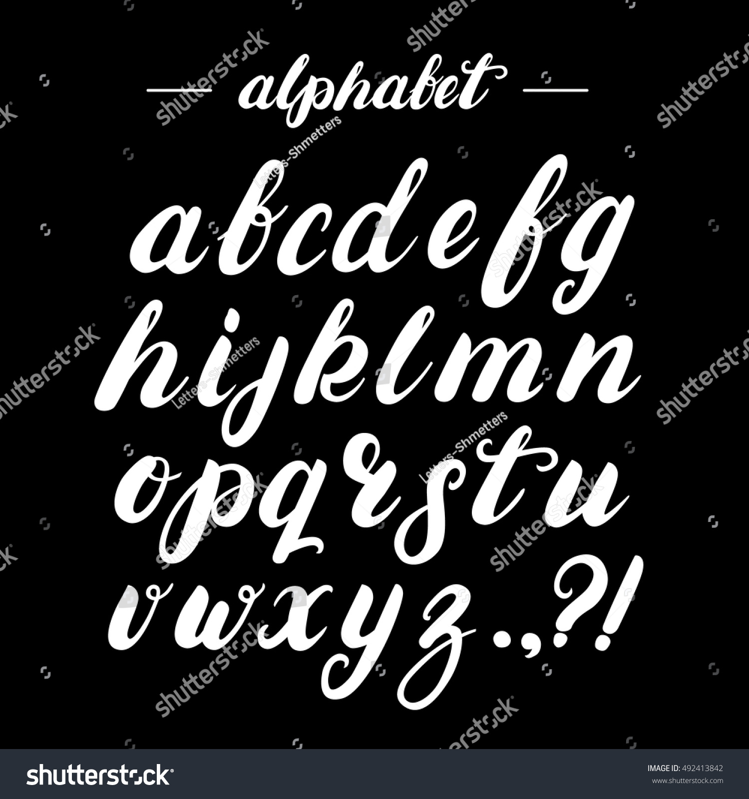 Hand Written Brush Alphabet Modern Brushed Stock Vector (Royalty Free ...