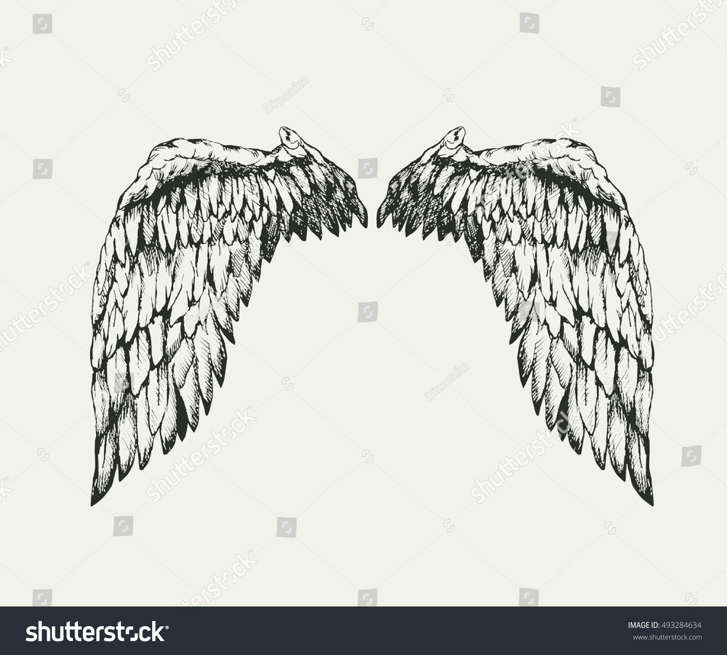 Крылья ангела рисунок на стене