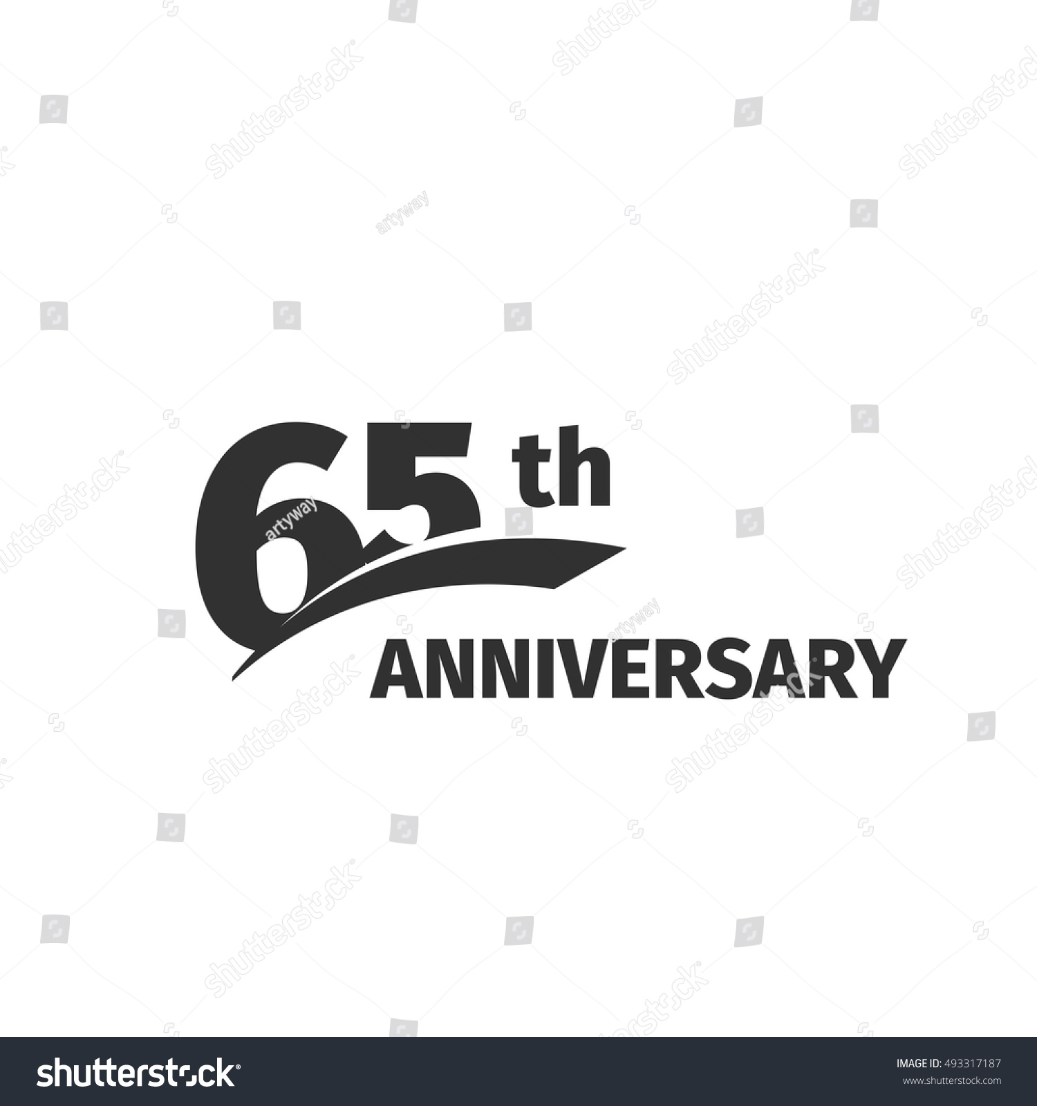 Isolated Abstract Black 65th Anniversary Logo Stock Vector (Royalty ...