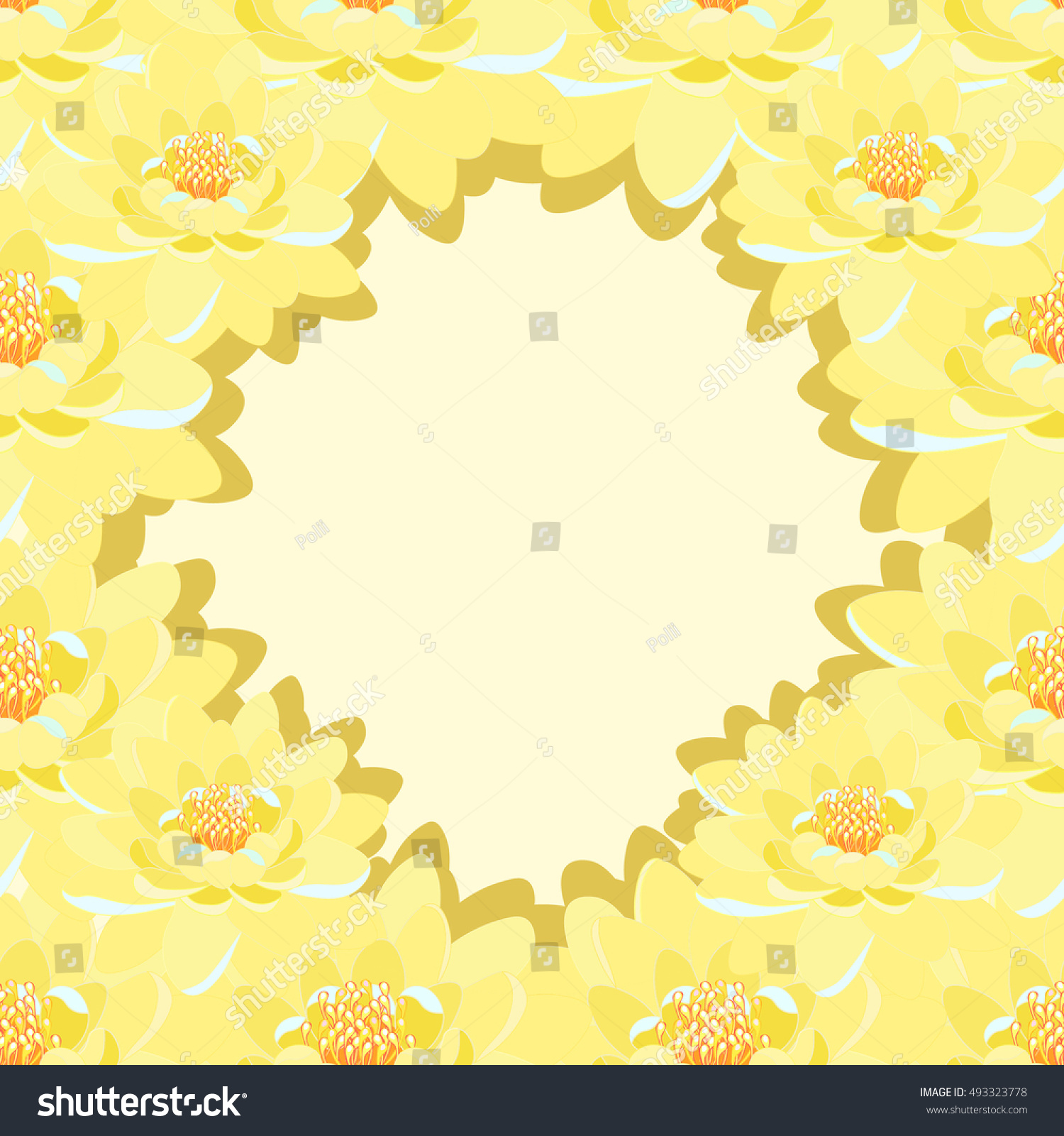 Card Yellow Lotus Flowers Vector Illustration Stock Vector (Royalty ...