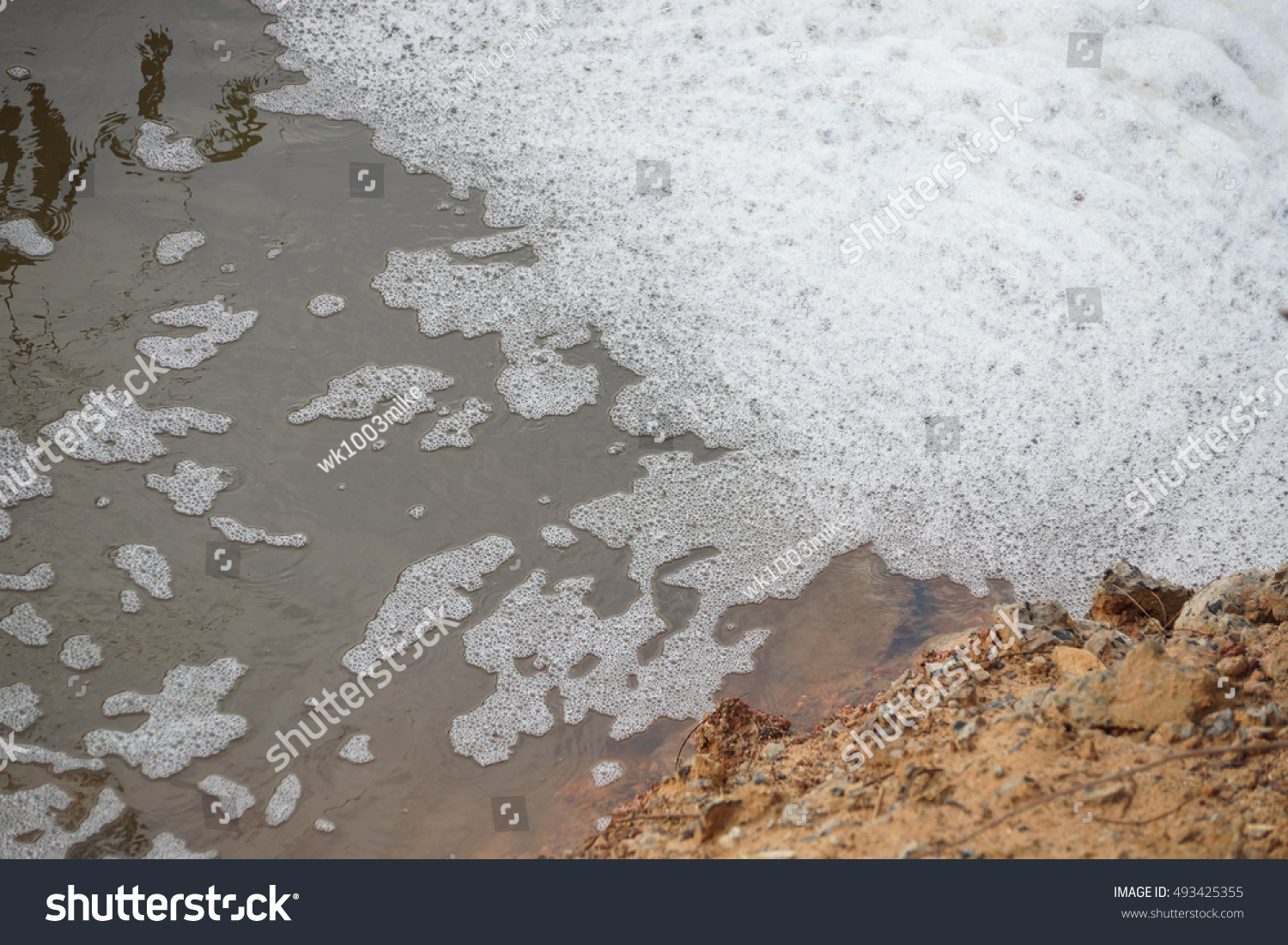 Water Pollution Waste Water Full Bubbles Stock Photo 493425355 ...