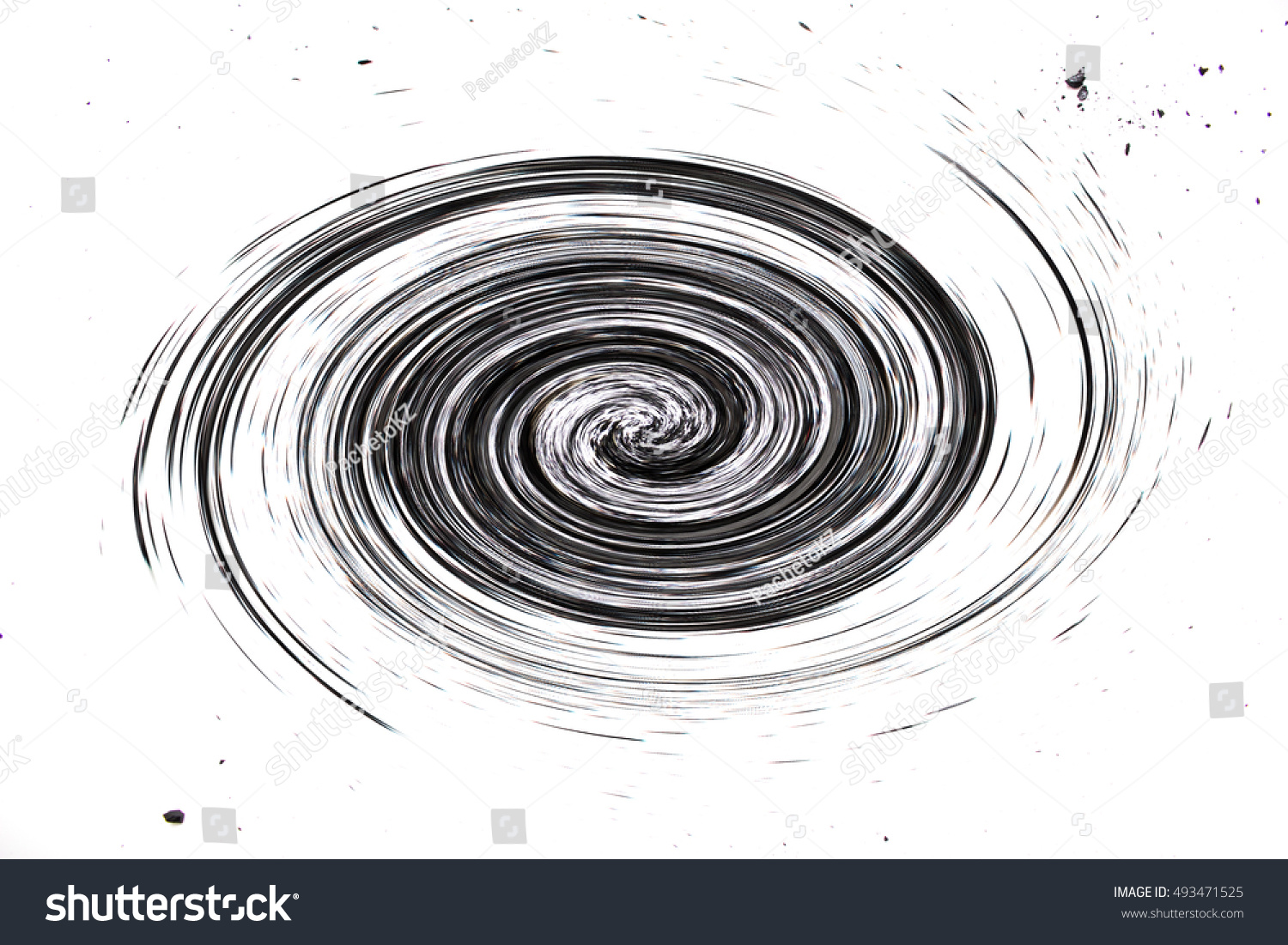 Twisted Black Blot On White Background Stock Illustration 493471525
