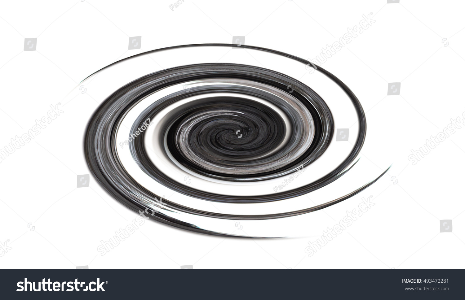 Twisted Black Blot On White Background Stock Illustration 493472281