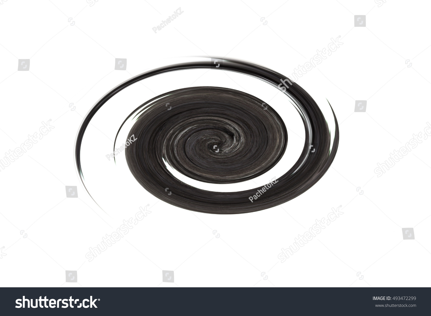 Twisted Black Blot On White Background Stock Illustration 493472299