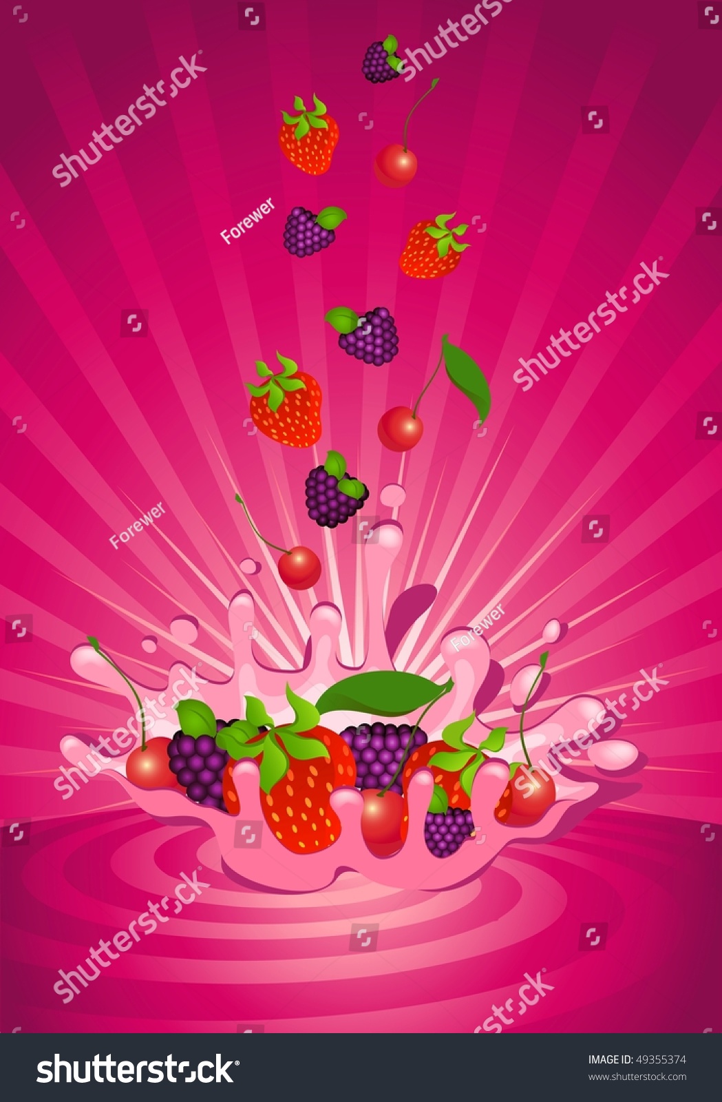 Tasty Fruit Yoghurt Vector Illustration Stock Vector Royalty Free Shutterstock