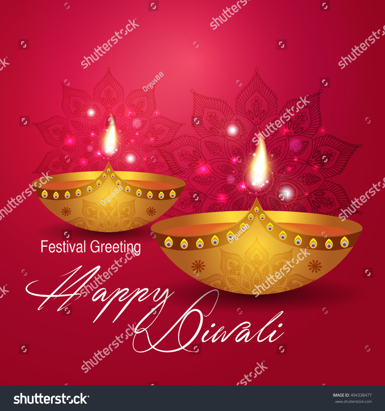 Beautiful Greeting Card Hindu Community Festival Stock Vector (Royalty ...