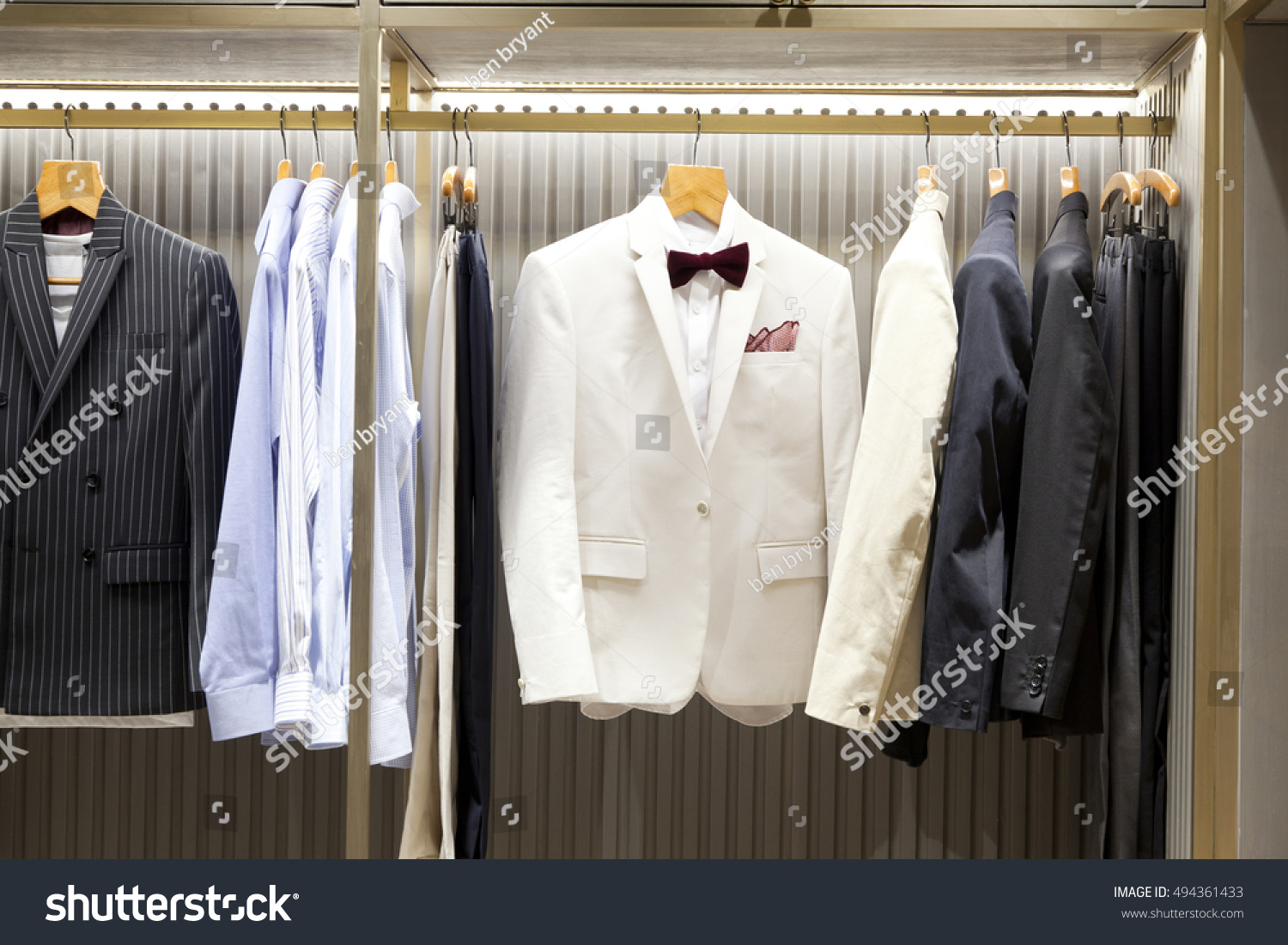 Mens Suits On Hangers Clothes Store Stock Photo 494361433 | Shutterstock