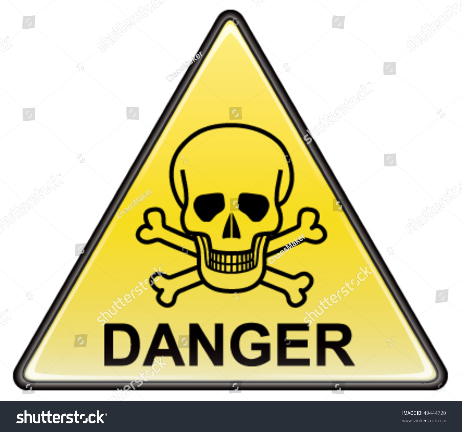 Skull Bones Danger Triangular Vector Sign Stock Vector (Royalty Free ...