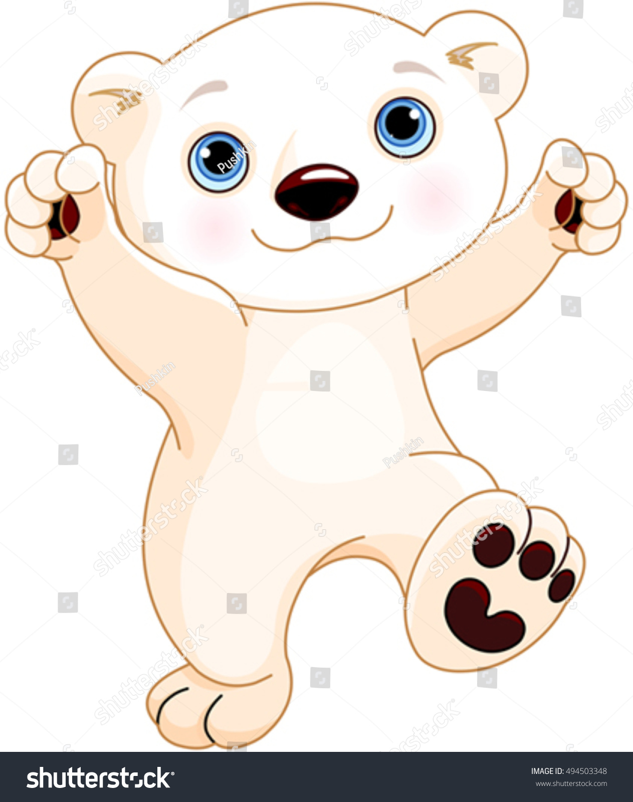 Illustration Cute Polar Bear Dancing Stock Vector (Royalty Free ...