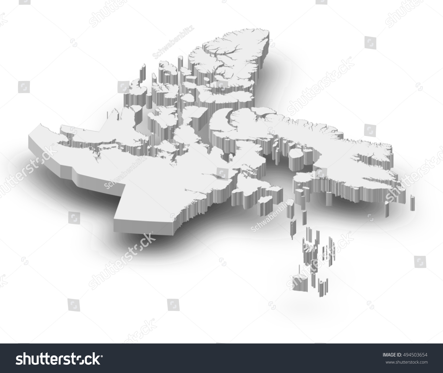 Map Nunavut Canada 3dillustration Stock Illustration 494503654   Stock Photo Map Nunavut Canada D Illustration 494503654 