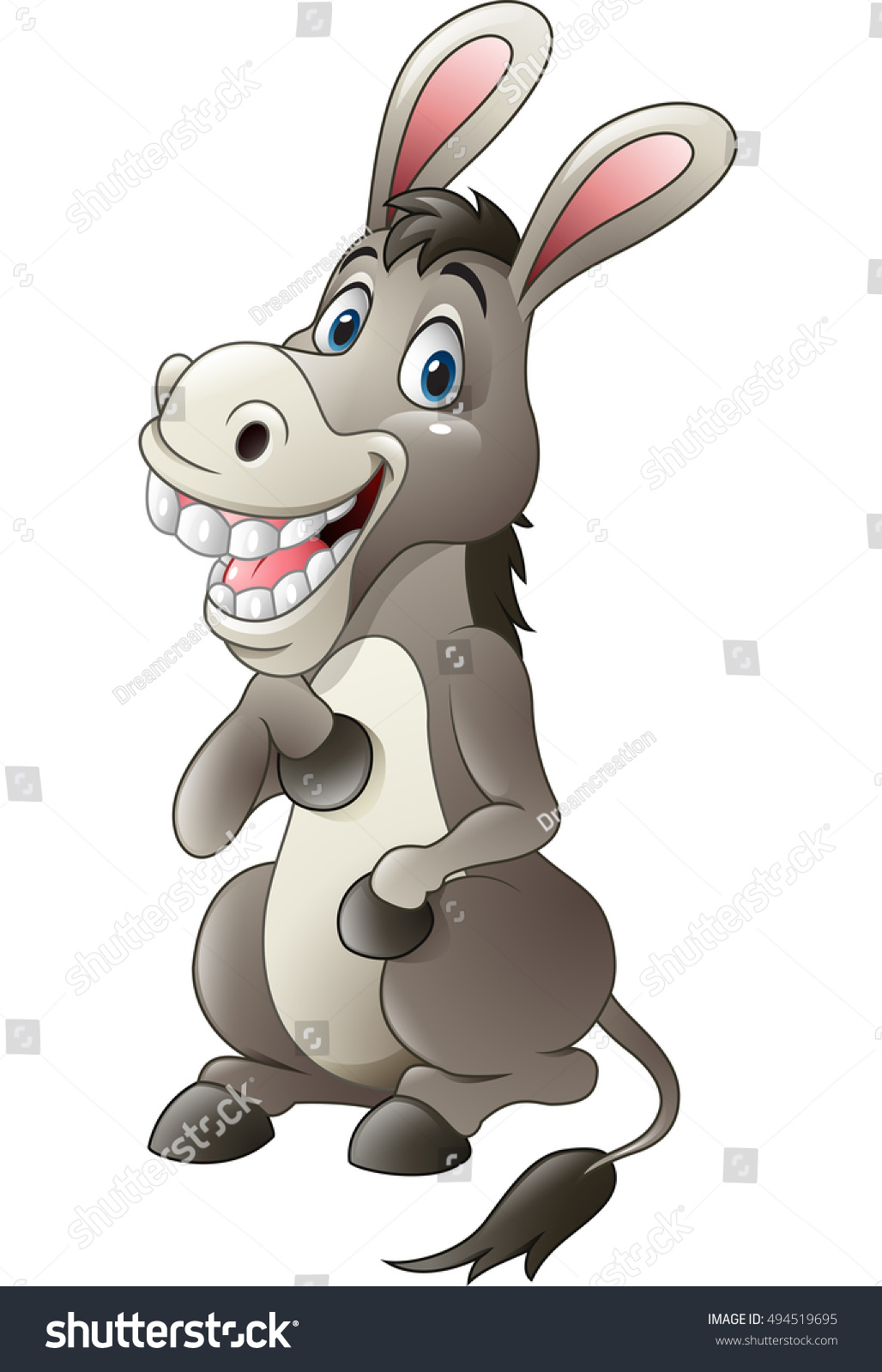 Cartoon Funny Donkey Sitting Stock Vector (Royalty Free) 494519695 ...