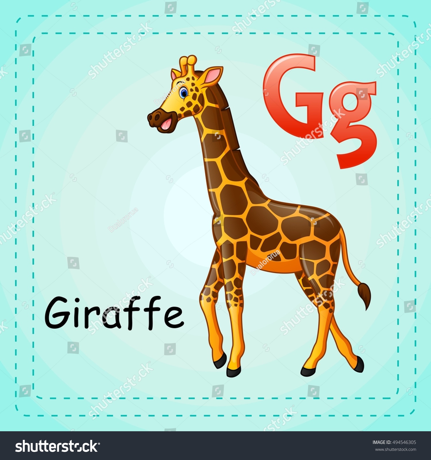 Vector Illustration Animals Alphabet G Giraffe Stock Vector (Royalty ...