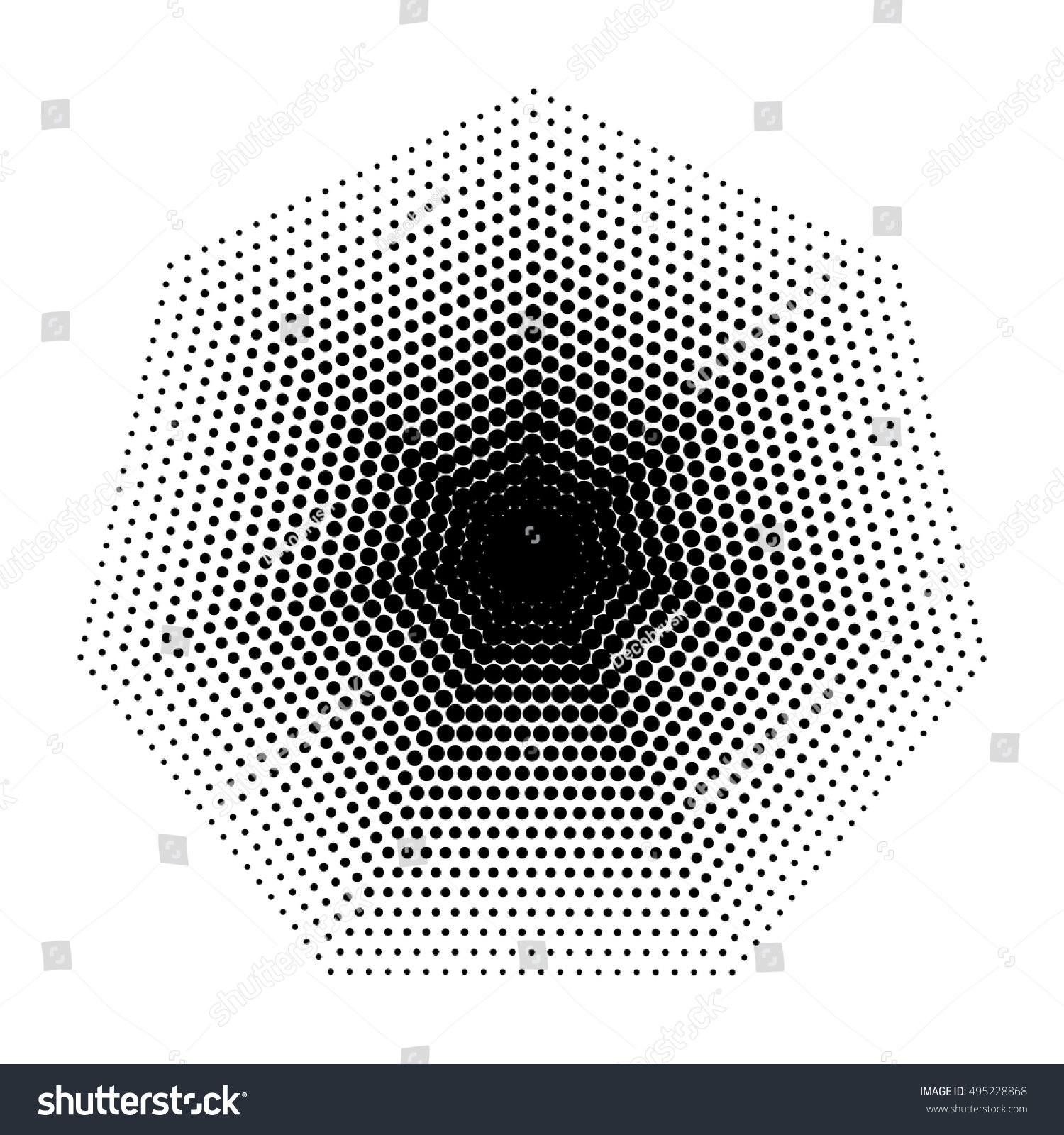 Vector Heptagon Halftone Geometric Shapes Dot Stock Vector (Royalty ...