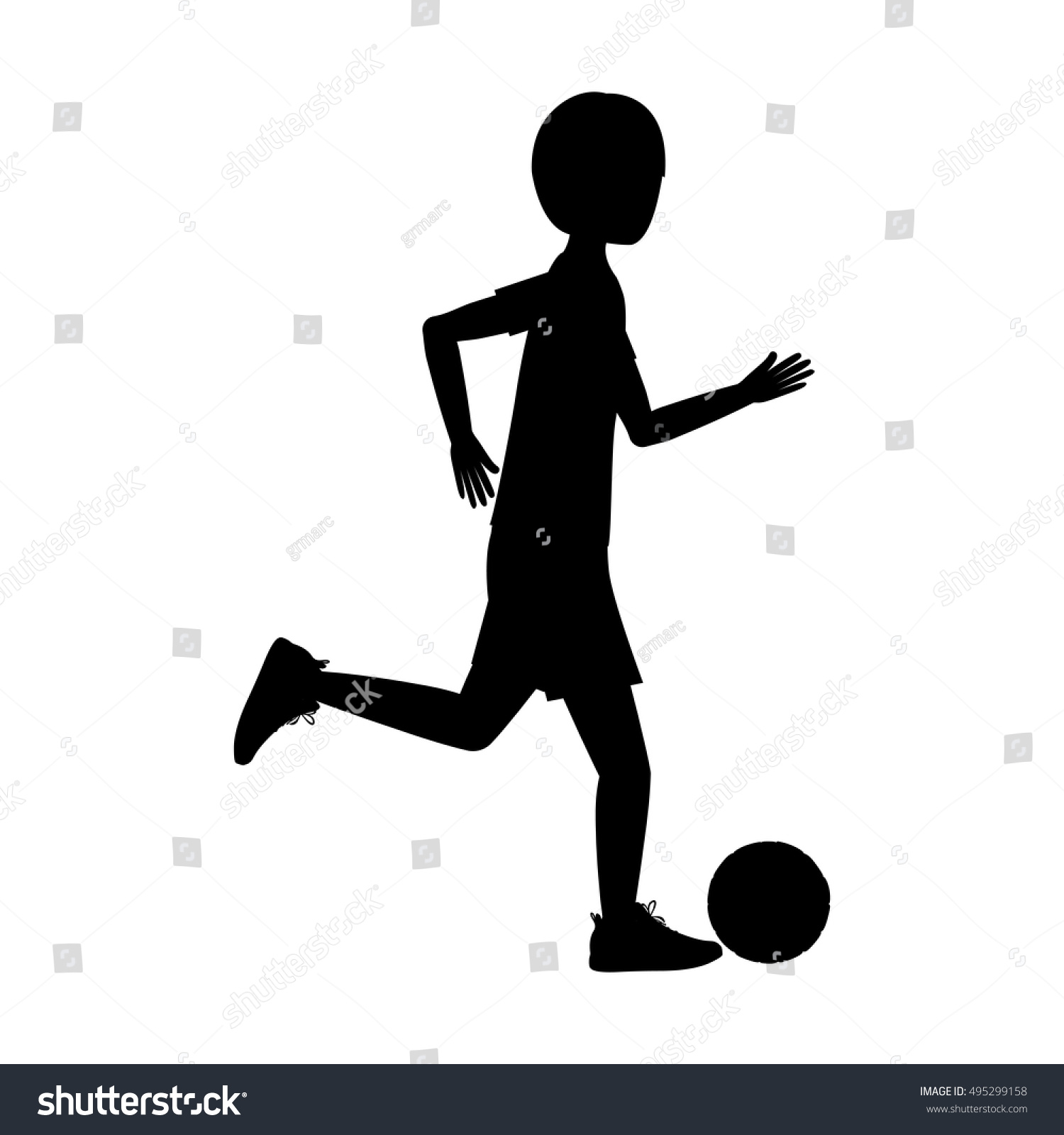 Boy Playing Soccer Design Stock Vector (Royalty Free) 495299158 ...