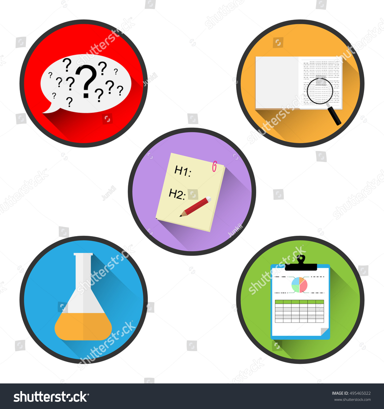 Vektor Stok Scientific Method Icon Set Vector Design (Tanpa Royalti ...