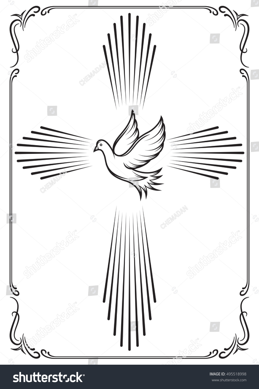 Symbolic Cross Dove Template Emblems Church Stock Vector (Royalty Free ...