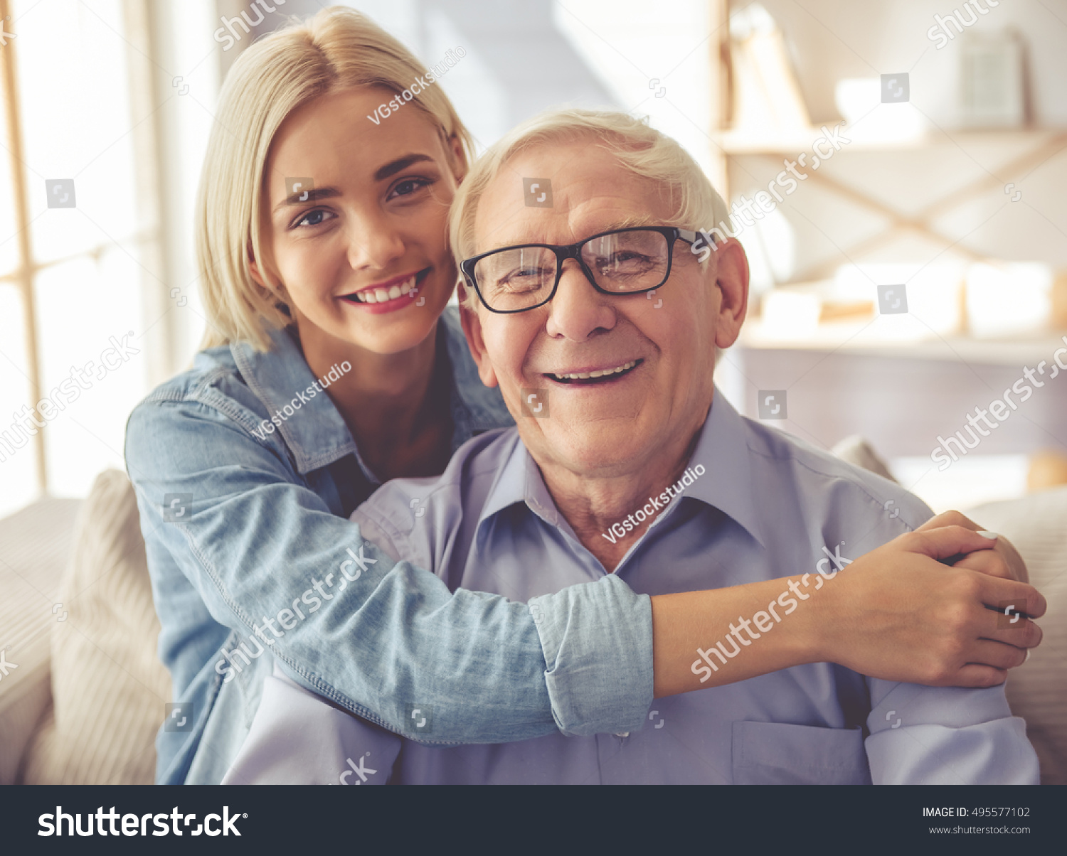 Handsome Old Man Beautiful Young Girl picture