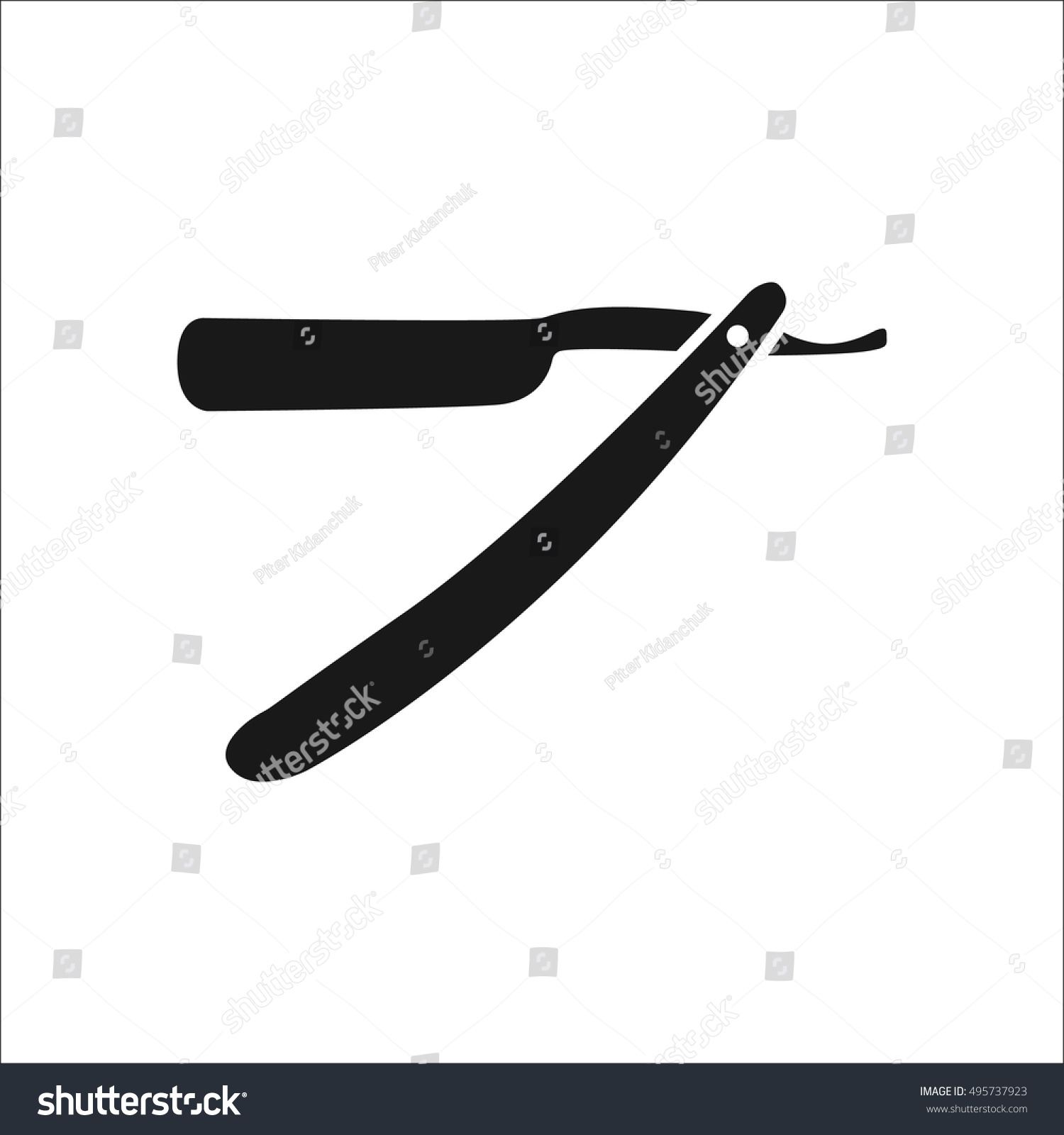 Barber Razor Sign Silhouette Symbol Icon Stock Vector (Royalty Free ...