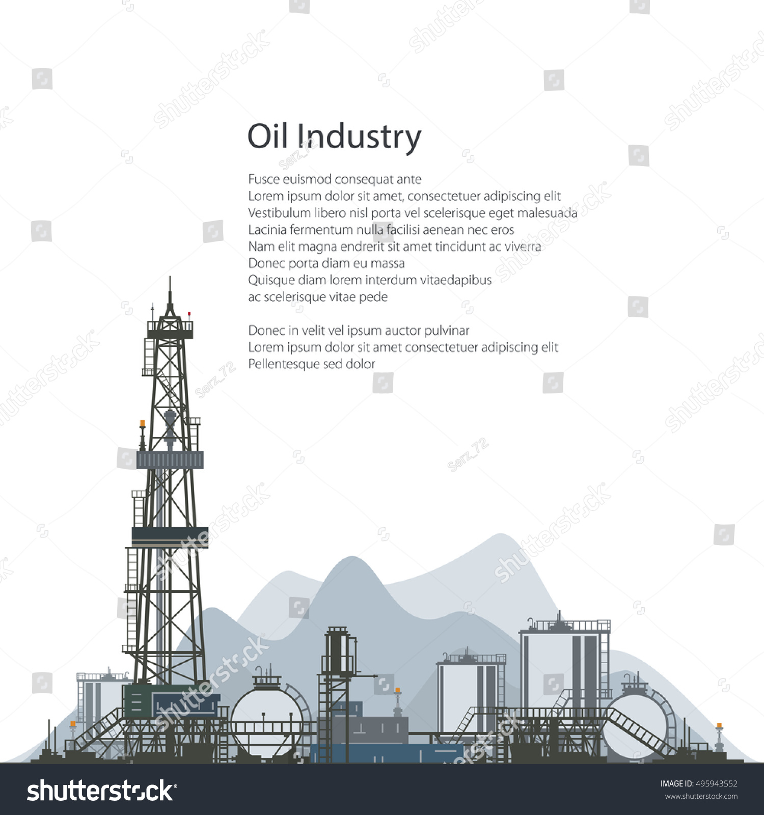 Oilfield Drilling Oil Natural Gas Rig Stock Vector (Royalty Free ...