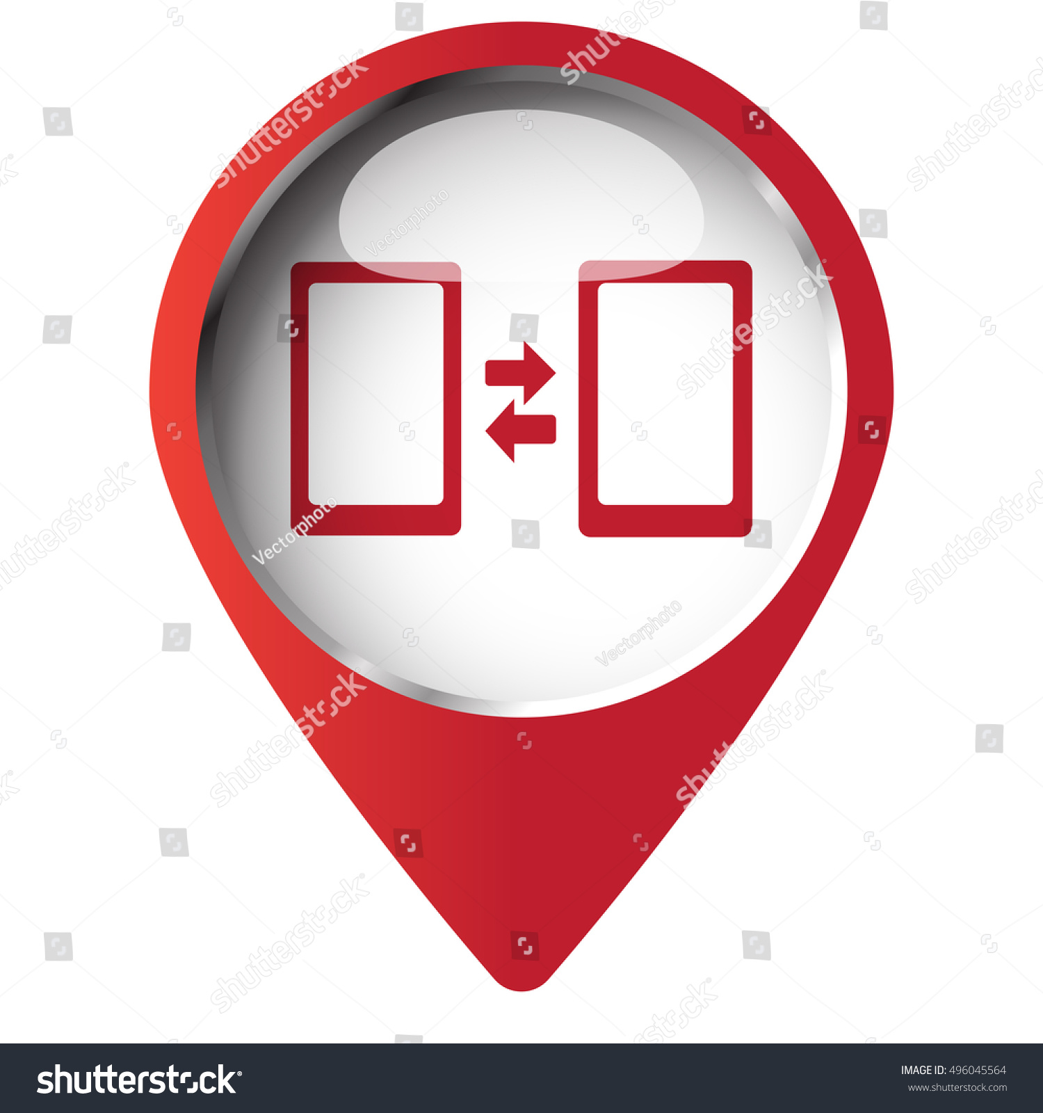 Stock Vector Map Pin Symbol With Pairing Icon Red Symbol On White Background 496045564 