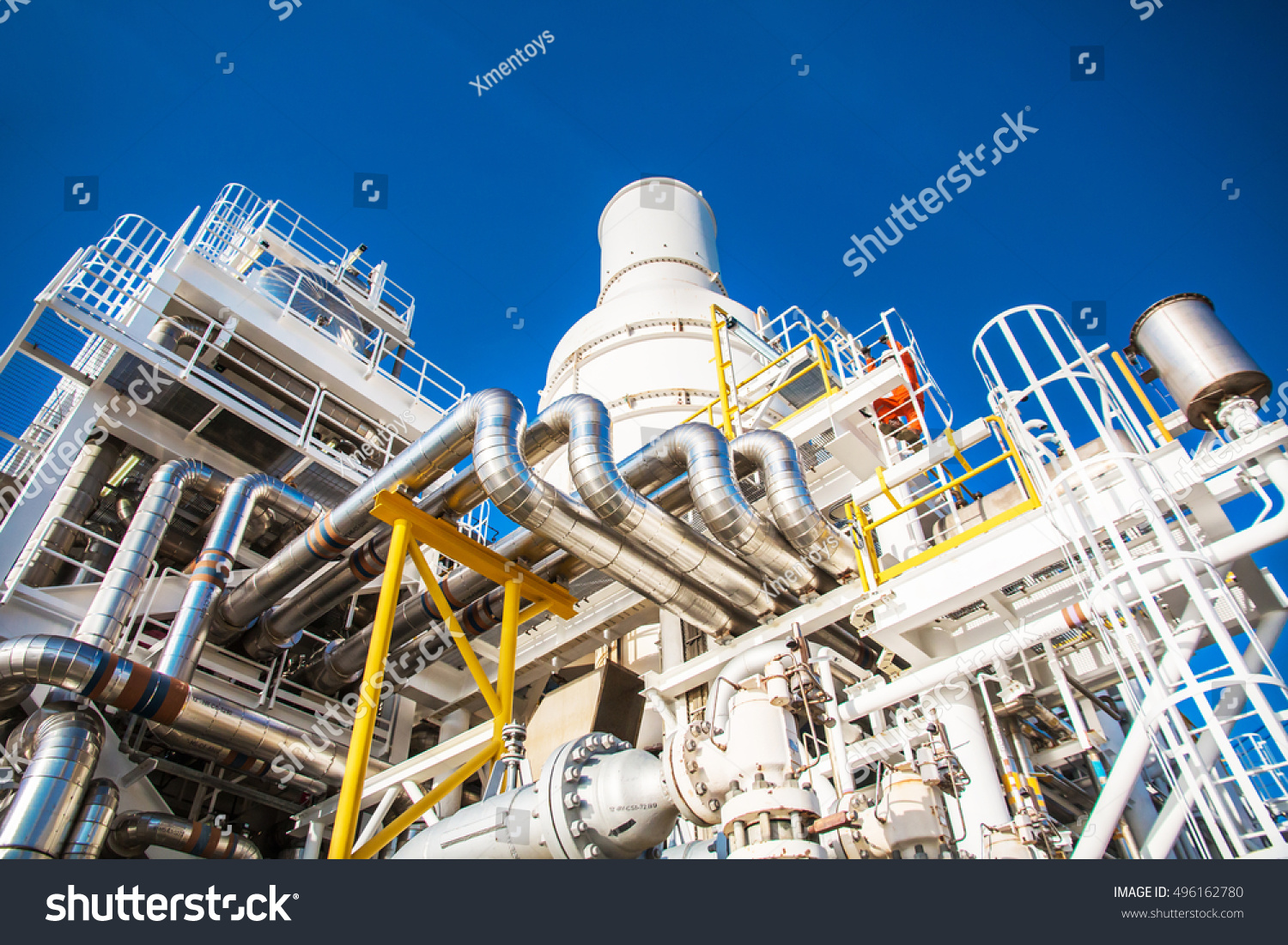 Exhaust Gas Turbine Engine Offshore Oil Stock Photo 496162780 ...