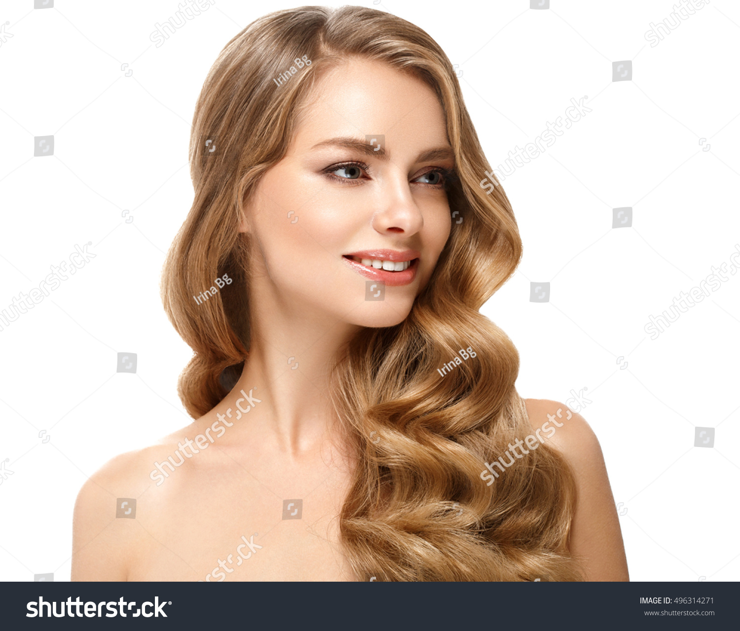 Beautiful Woman Face Close Portrait Young Stock Photo 496314271 ...