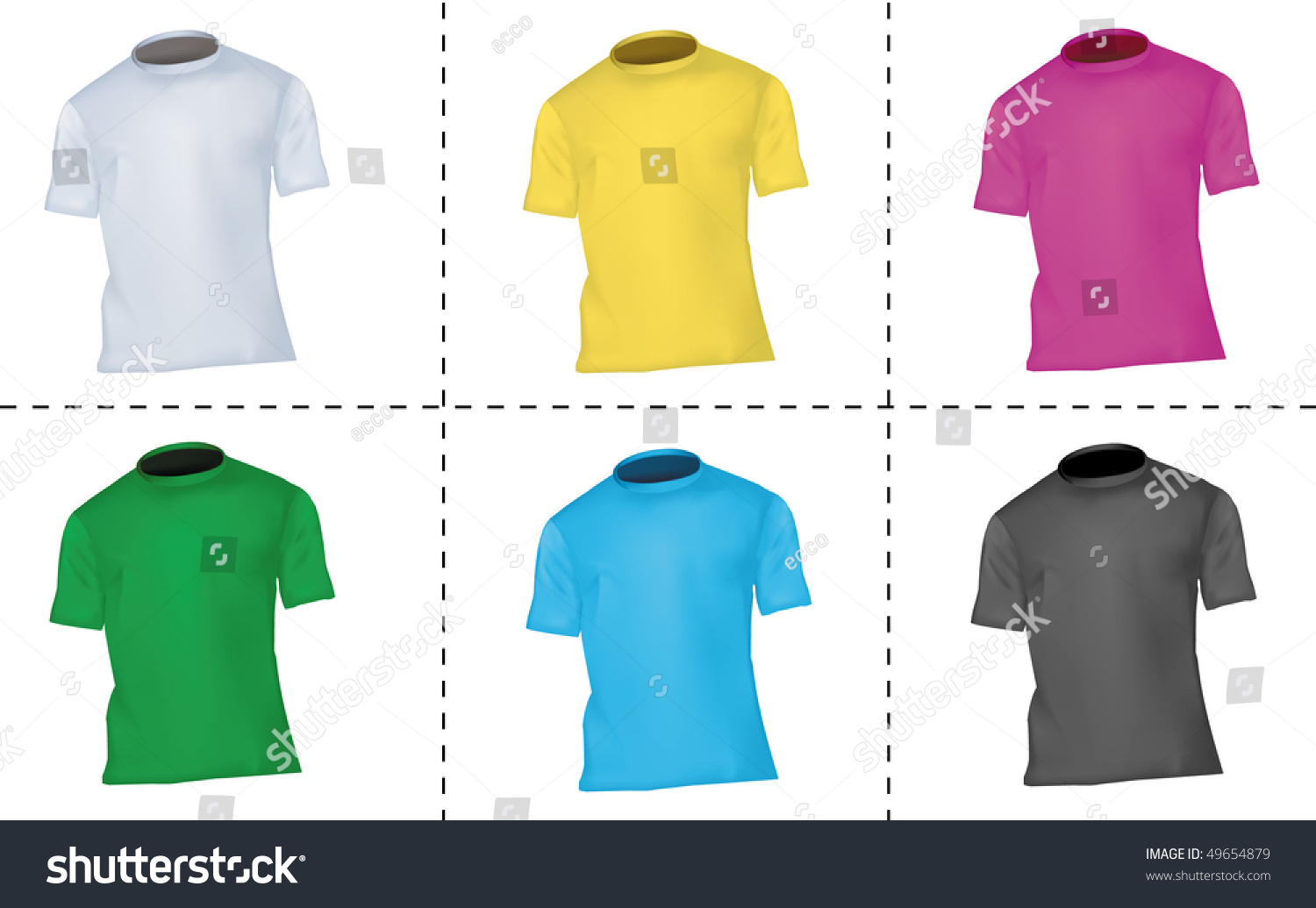 Photorealistic Vector Illustration Collection Tshirt Templates Stock ...