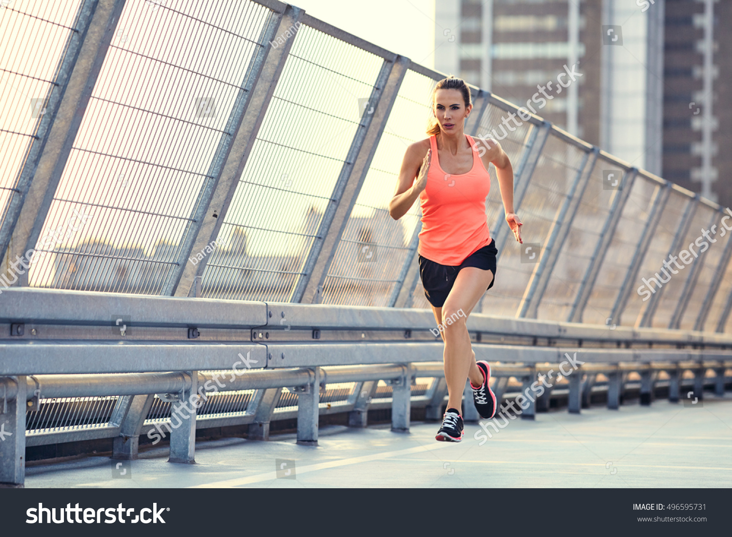 Female Runner During Running Exercise Stock Photo 496595731 | Shutterstock