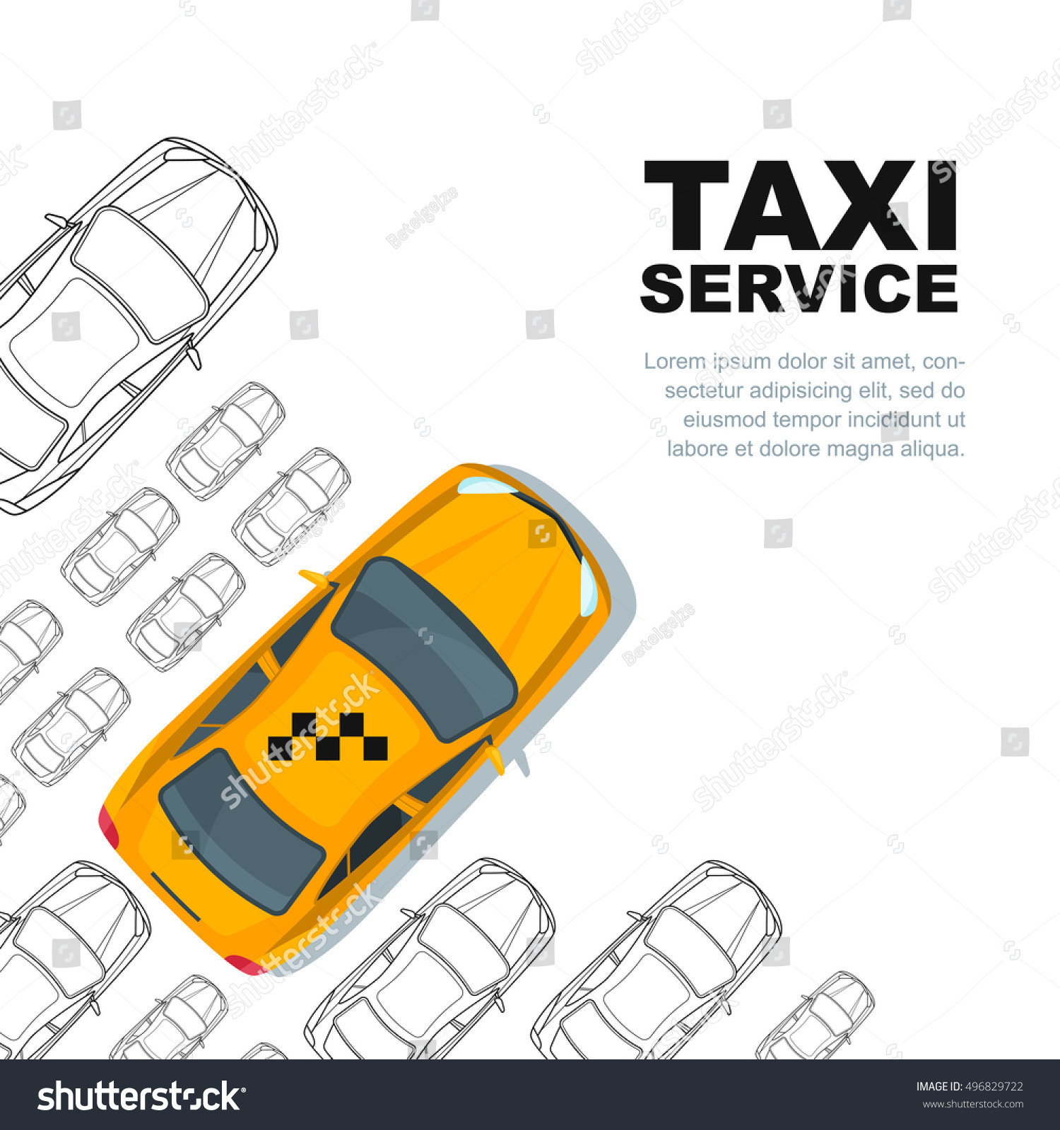 Картинка векторные пункт назначения для листовки такси