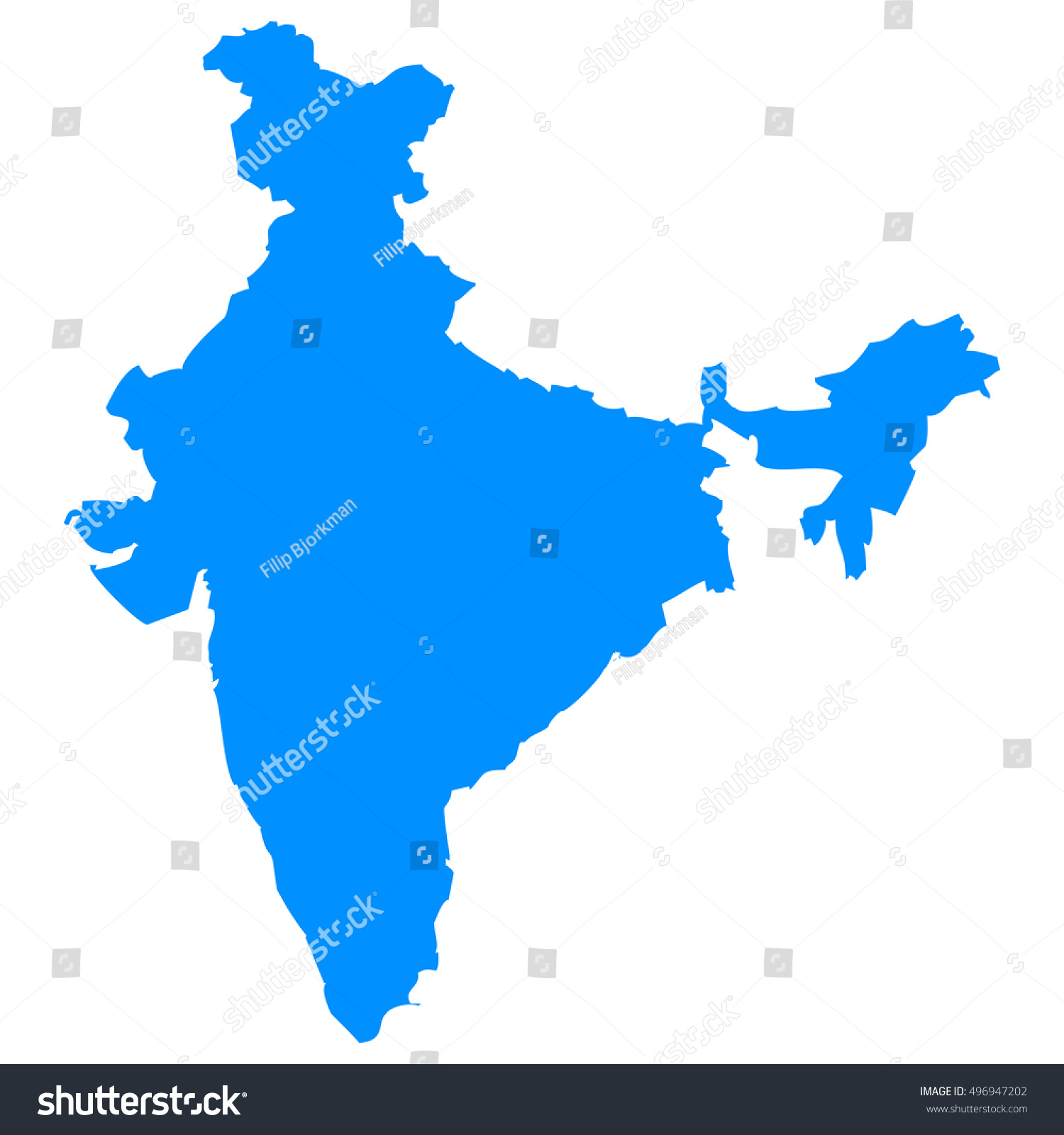 High Detailed Blue Vector Map India Stock Vector (Royalty Free ...