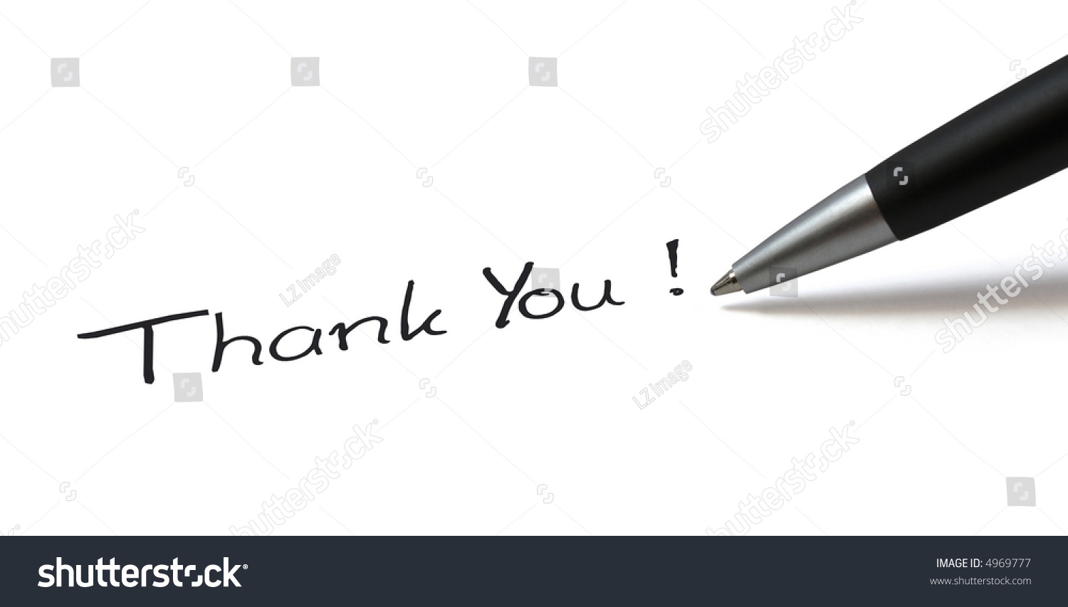 Ballpen On White Background Showing Thank Stock Photo 4969777 ...