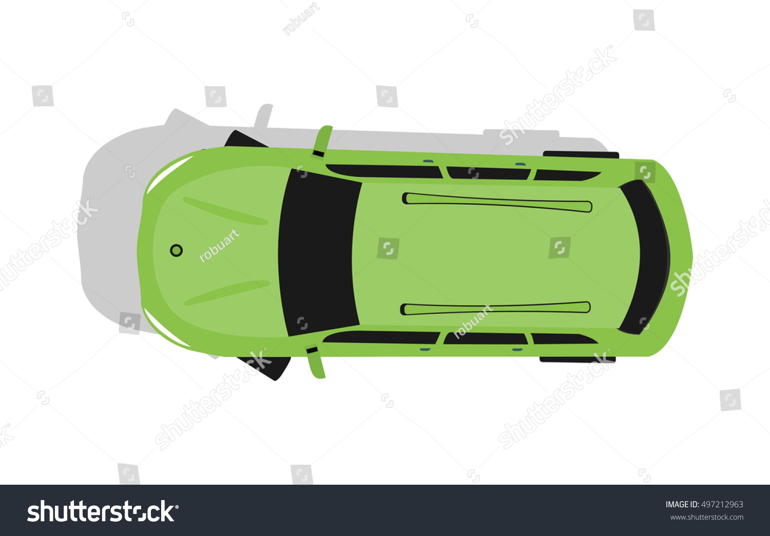 Green Car Top View Vector Illustration Stock Vector (Royalty Free ...