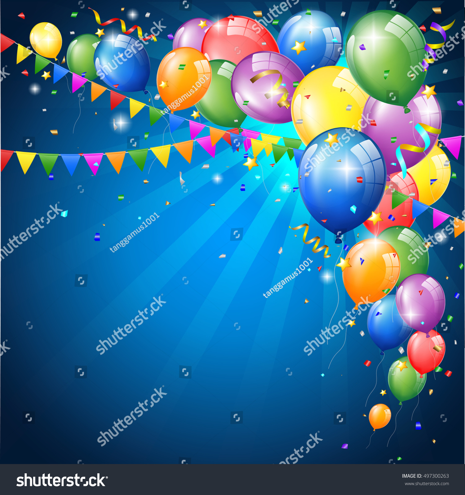 Birthday Background Colorful Balloon Stock Illustration 497300263 