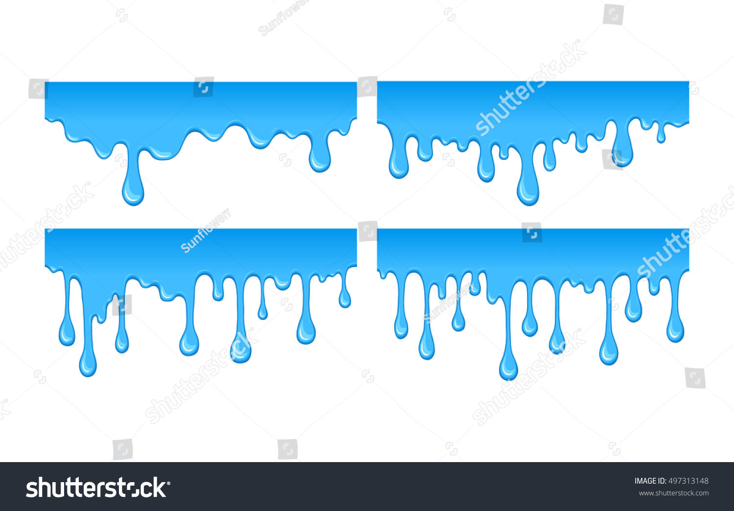 Set Liquid Drop Water Blot Splashes Stock Vector (Royalty Free ...