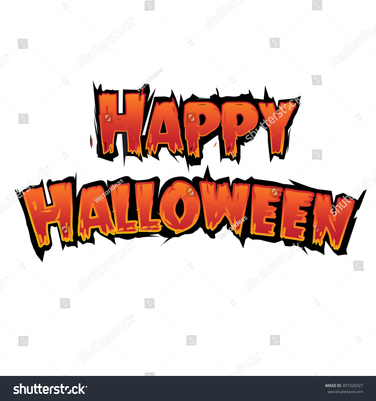 Happy Halloween Text Banner Vector Design Stock Vector (Royalty Free ...