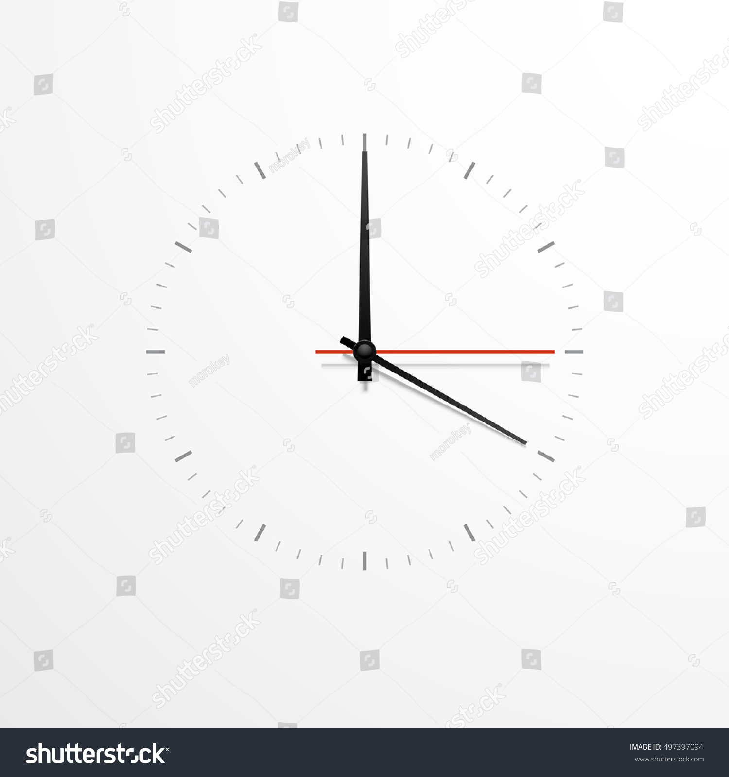 White Clock Design Isolated On White Stock Vector (Royalty Free ...