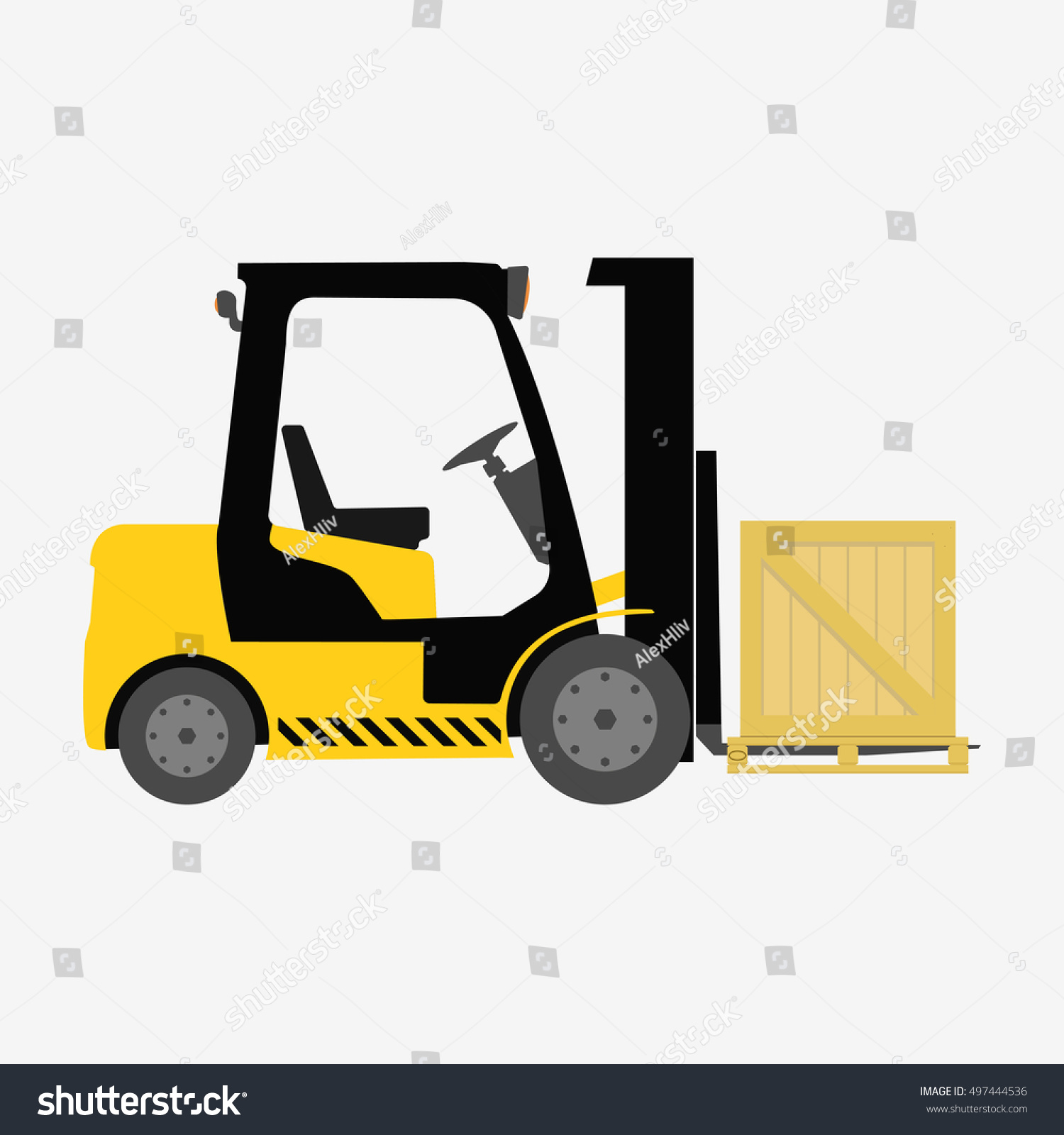 Forklift Truck Box Isolated Flat Vector Stock Vector (Royalty Free ...