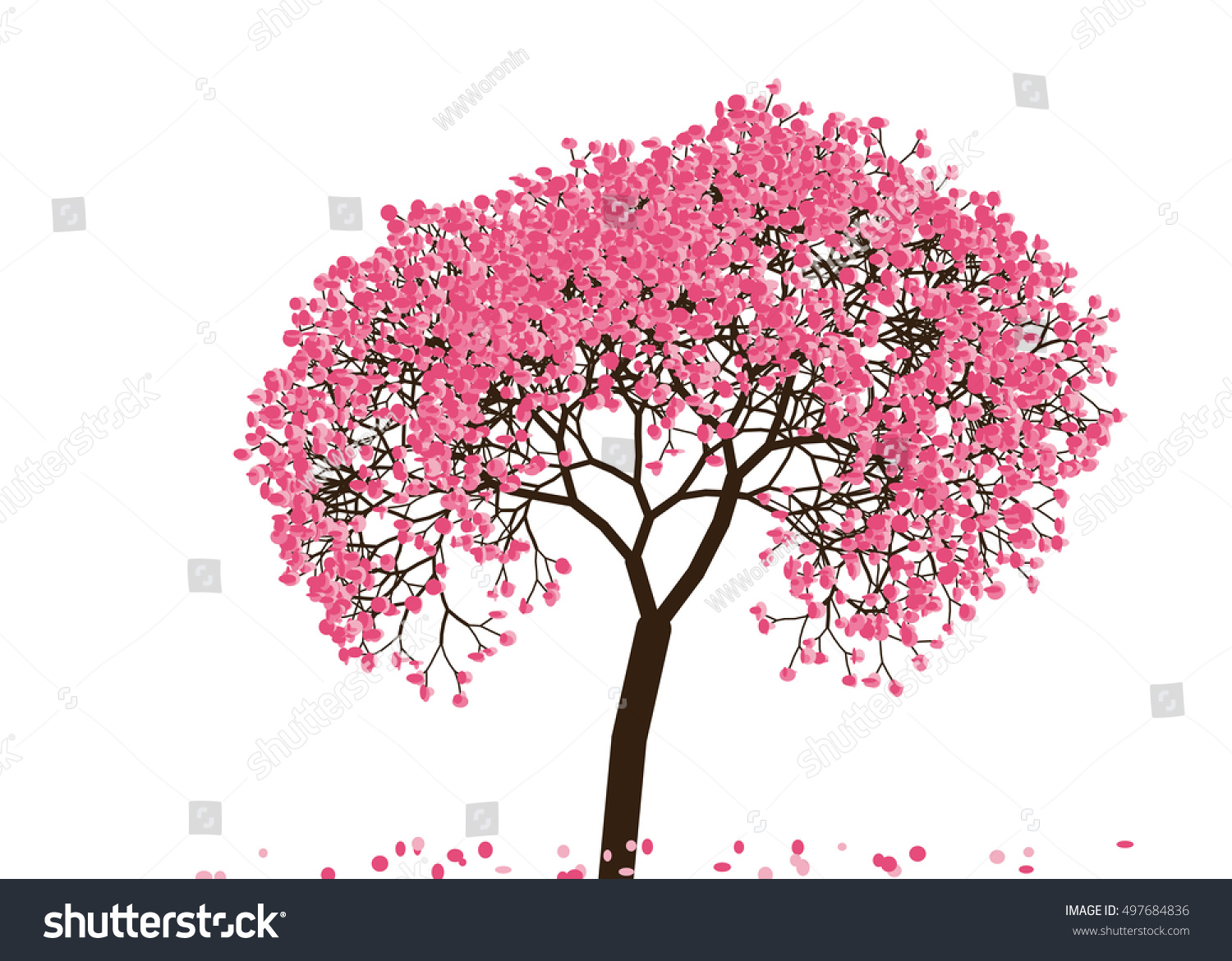 Розовое дерево Сакура
