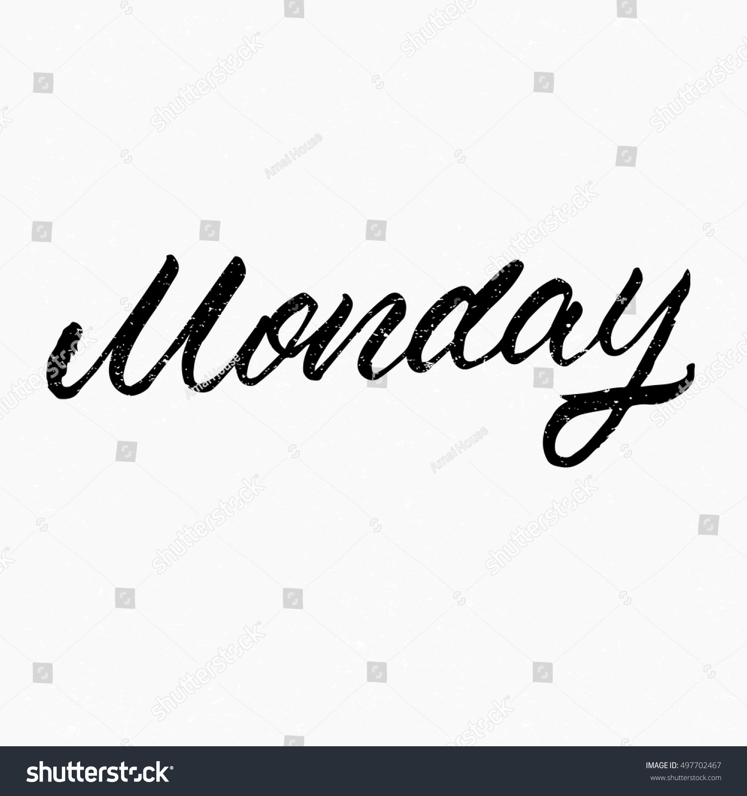 Monday Ink Hand Lettering Modern Brush Stock Vector (Royalty Free ...