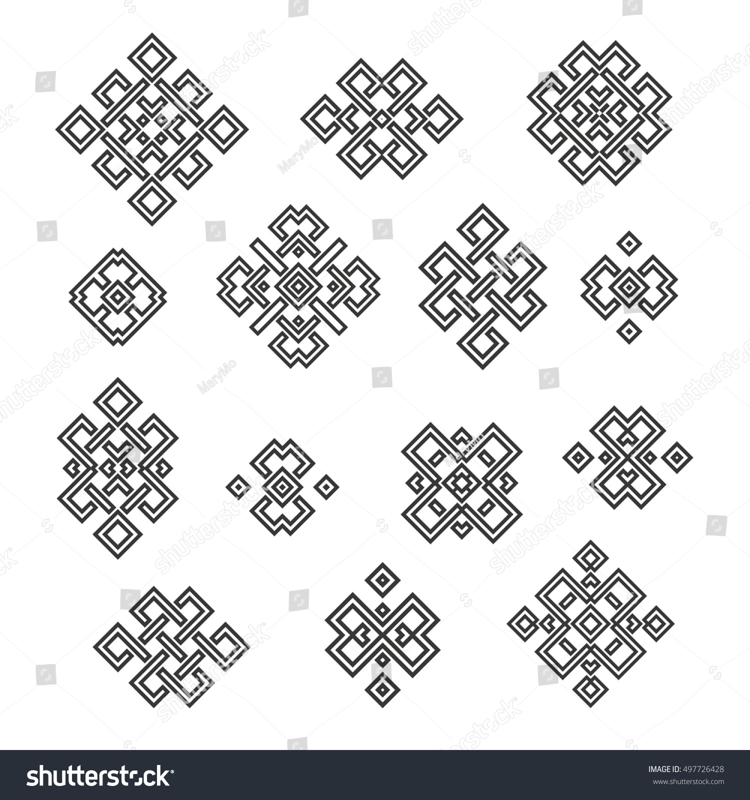 Set Collection Endless Knot Eternal Knot Stock Vector (Royalty Free ...