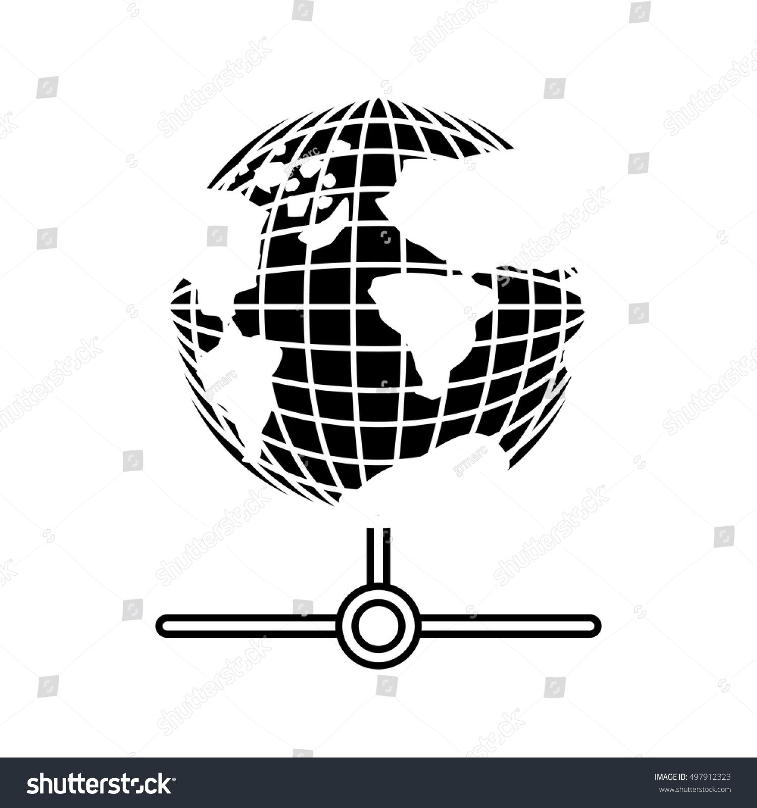 Silhouette Earth World Map Continents Stock Vector (Royalty Free ...