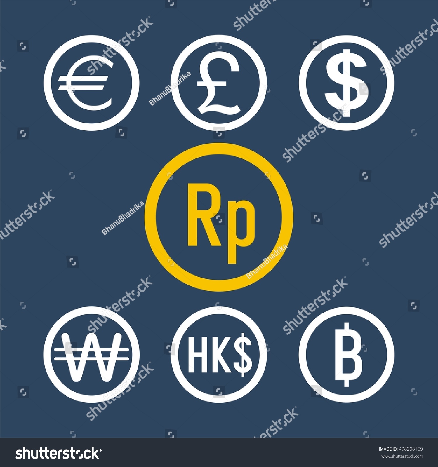 Currency Icons Around World Stock Vector (Royalty Free) 498208159 ...