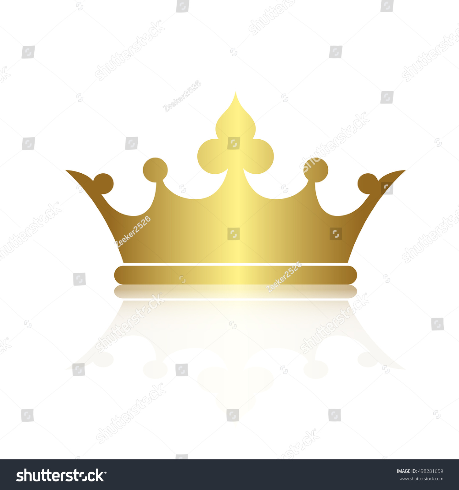 Crown Symbol Gold Color Isolate On Stock Vector (Royalty Free ...