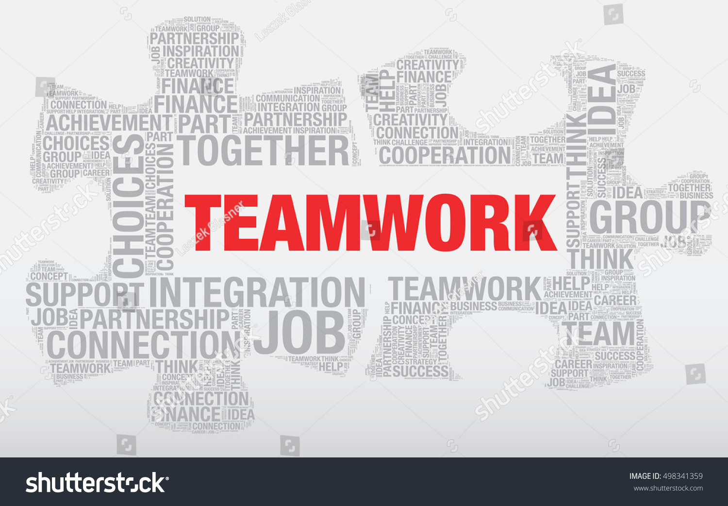 Teamwork Word Cloud Concept Made Puzzle Stock Vector (Royalty Free ...