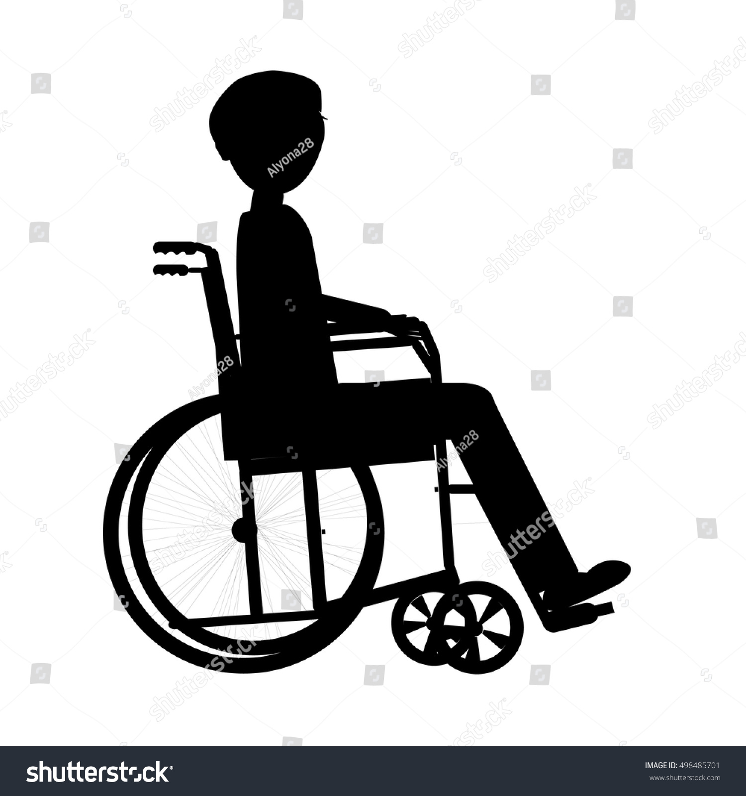 Силуэт человека в инвалидной коляске