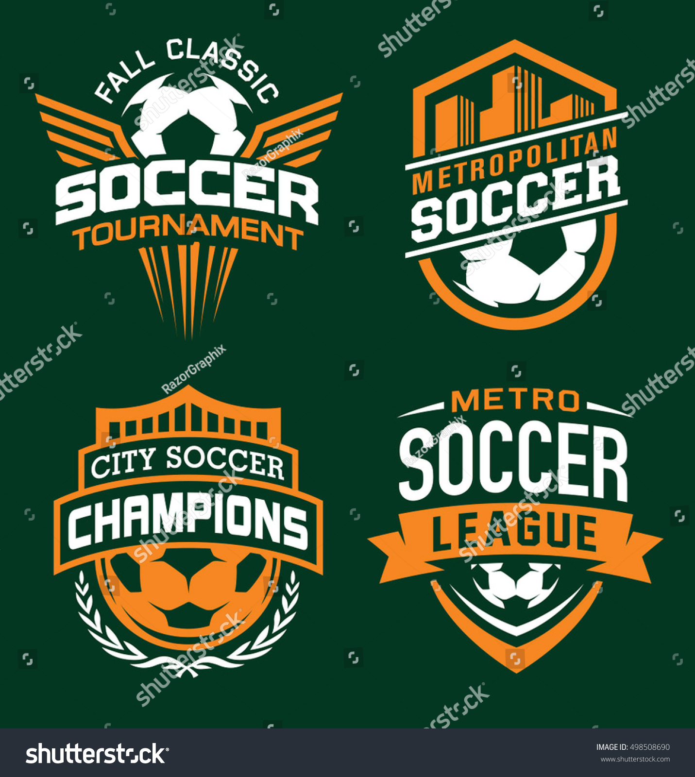 Soccer Sport Emblem Set Stock Vector (Royalty Free) 498508690 ...