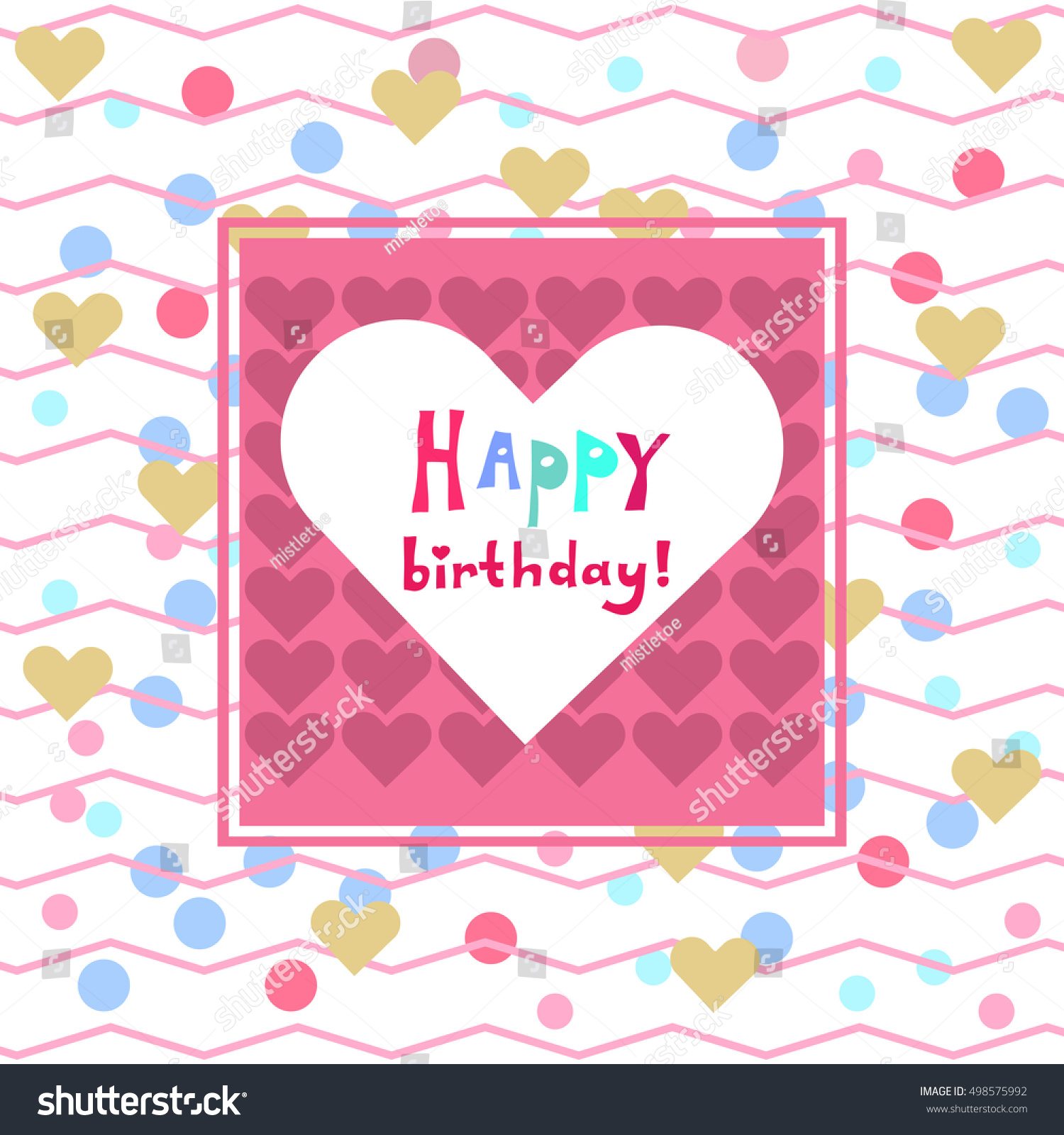 Happy Birthdayhand Drawn Card Template Vector Stock Vector (Royalty ...