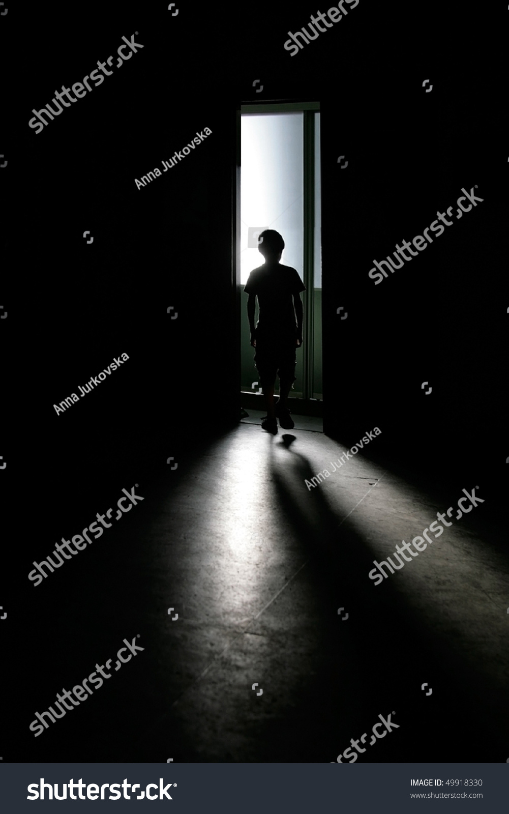 Teenager Silhouette Shadow Dark Background Stock Photo 49918330 ...