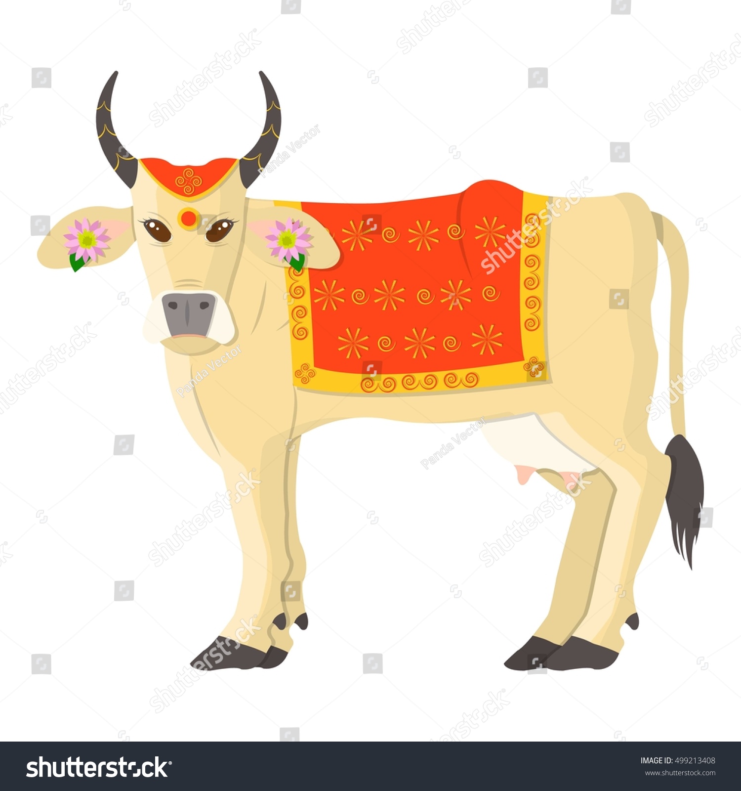 Sacred Cow Icon Cartoon Style Isolated Stock Vector (Royalty Free ...